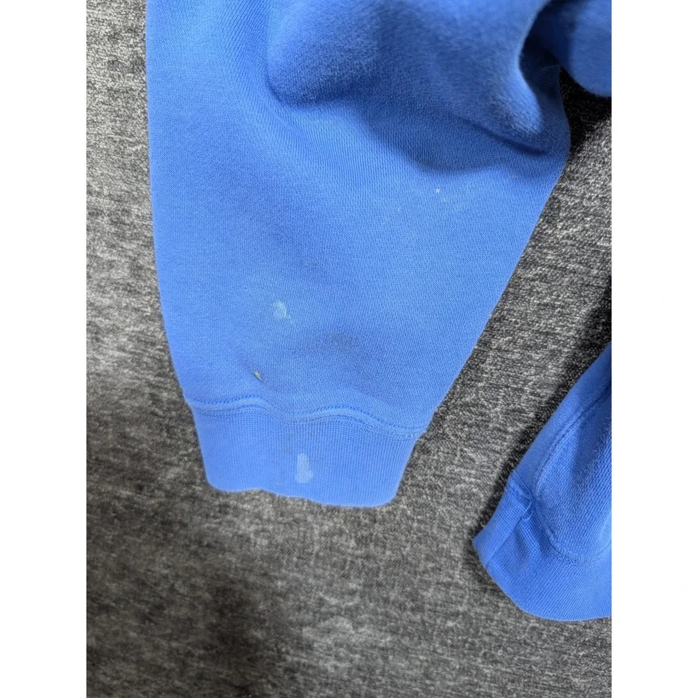Nike Mens Blue Fleece Pullover Hoodie Embroidered Swoosh Logo Size Large 1384